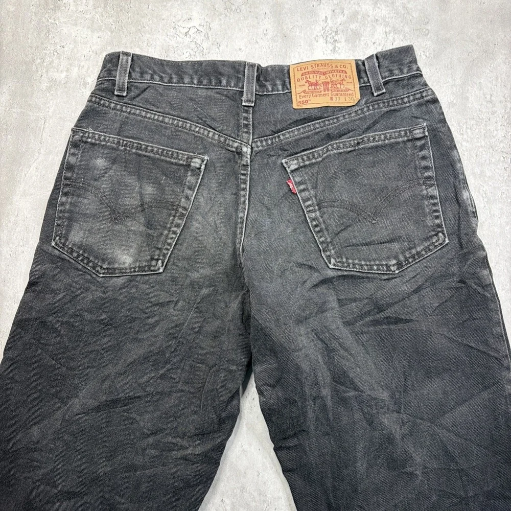 Vintage 90s Levi's 550 Relaxed Fit Jeans Men 33x30 Black Made in USA Grunge Work